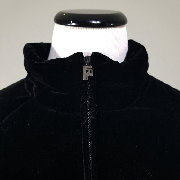Ralph Lauren Womens L Plush High Neck Jacket Long Sleeve Full Zip Gorpcore Black - Picture 2 of 7